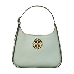 TORY BURCH - 雙T-LOGO素面皮革側肩包 (莫蘭迪綠)
