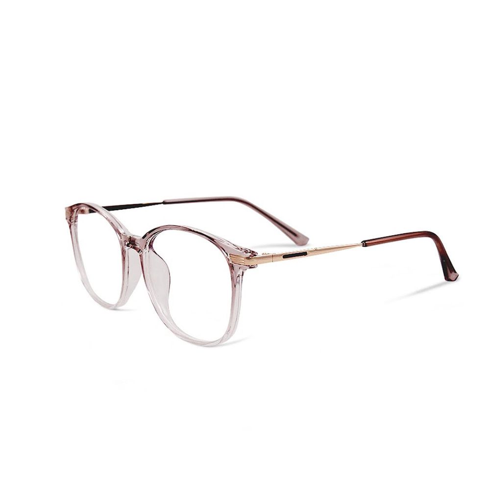 ALEGANT - 日系基本款輕量造型透奶茶TR90輕量方框金屬鏡腳UV400濾藍光眼鏡
