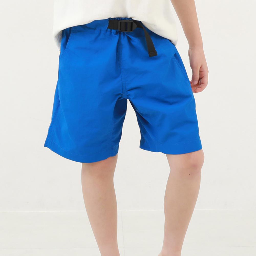 日本 devirock - 防潑水帥氣束腰寬版五分褲-寶石藍