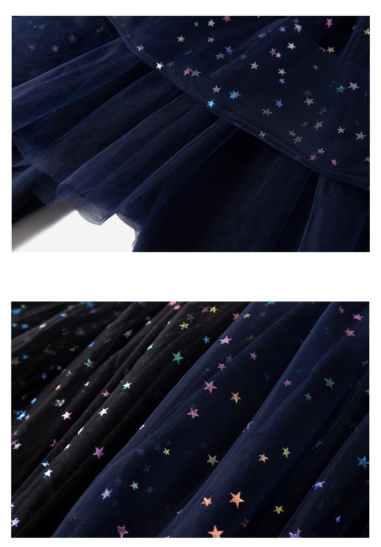 網紗休閒褲裙-星星亮片款-黑色