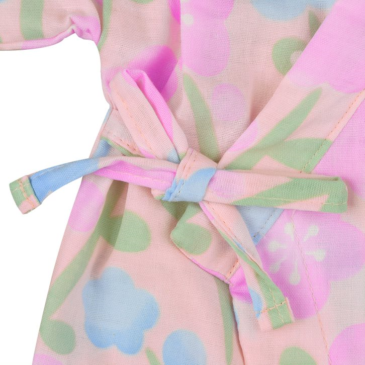 akachan honpo - 甚平包屁衣-小花-粉紅色