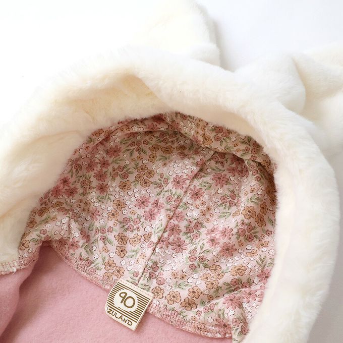 日本 ZOOLAND - 俏皮兔子絨毛耳朵內刷毛休閒外套-白