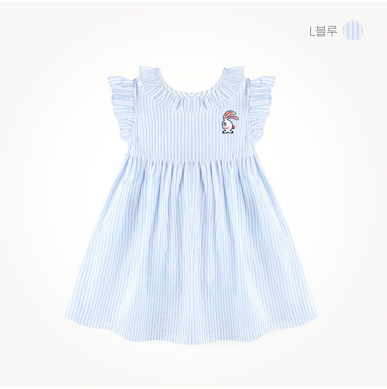 韓國 milk mile - 直線紋後背蝴蝶結洋裝-粉紅