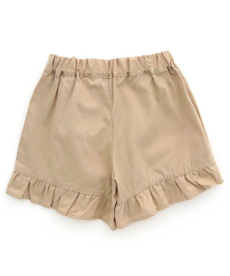 日本 apres les cours - 荷葉邊俏麗排扣褲裙-丹寧藍