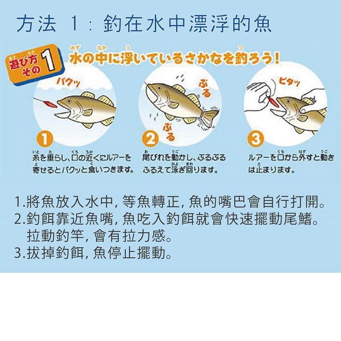 日本 MARUKA - 超真實體驗-釣魚遊戲-綠色-綠魚1支，釣竿1支