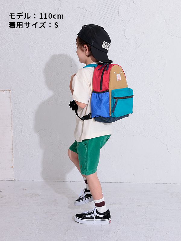 日本 OCEAN&GROUND - DAYPACK 經典後背包-CRAZY 撞色-杏x紅x綠 BE
