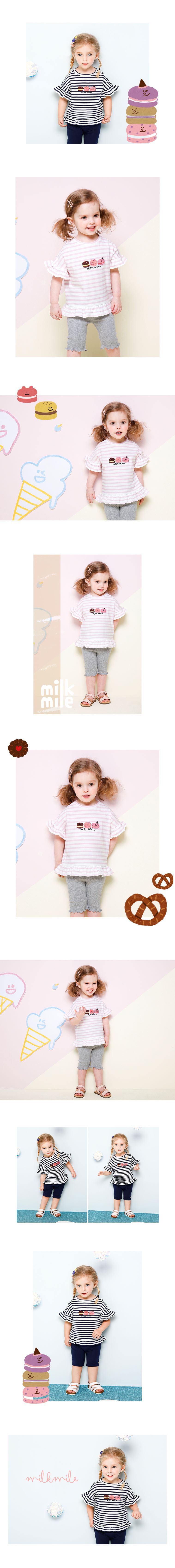 韓國 milk mile - 馬卡龍荷葉喇叭袖上衣-淺紫