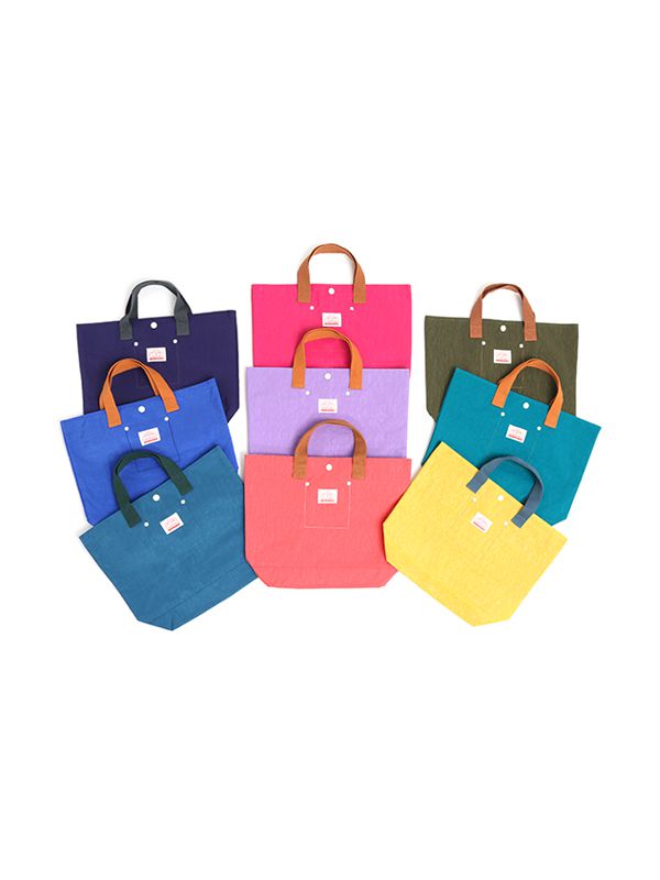 日本 OCEAN&GROUND - 經典休閒大容量手提袋/購物袋-GOODAY 純色-亮黃 YE (33x31x12cm)