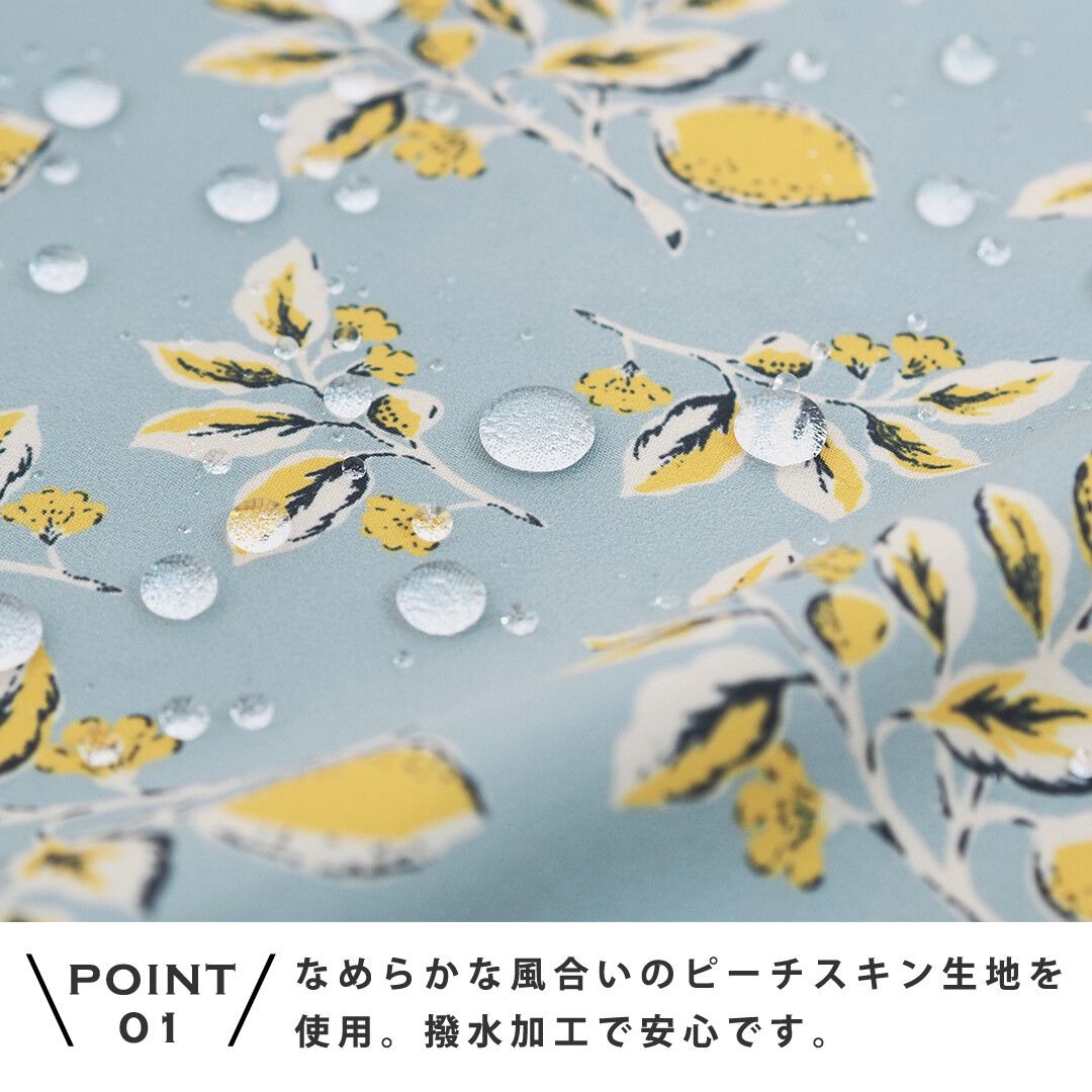 日本 Maison Blanche - 北歐風防撥水摺疊購物袋(耐重8kg)-檸檬-藍綠 (50x40cm)