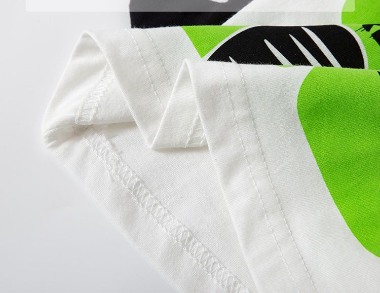 BE TOP - 純棉立體短袖上衣-咆哮黑眼壞壞恐龍-米白色