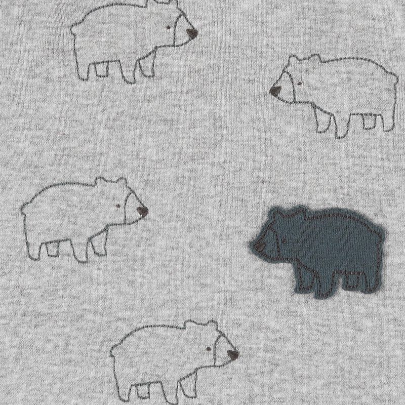 美國 Carter's - 嬰幼兒100%純棉長袖包屁衣三件組-大熊樂園 (有機棉)