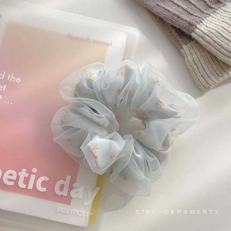 夏季繽紛網紗感大腸圈/髮圈-藍色 (9.5cm)-直播專屬