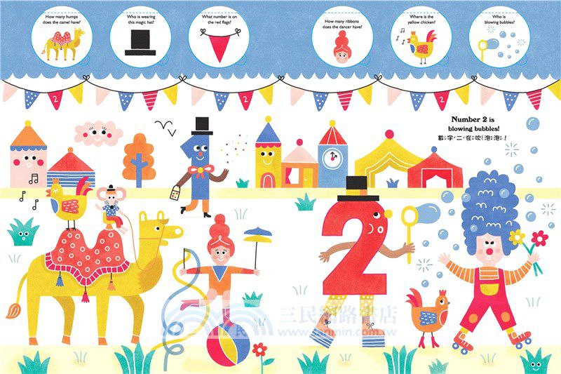 數字馬戲團：給小小孩的第一本點讀數字翻翻書-【小山丘點讀系列】