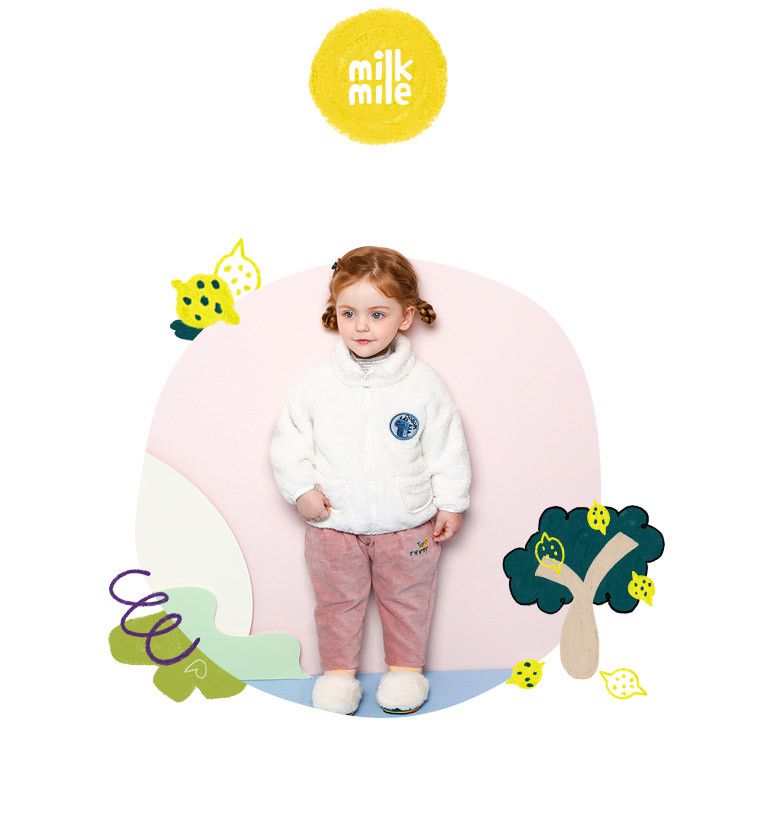 韓國 milk mile - 刺繡鳥兒雙口袋鬆緊褲頭長褲-暗粉紅