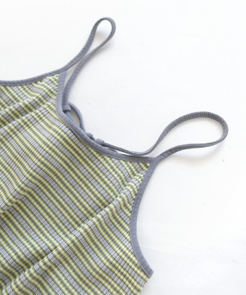 日本 zootie - 多重穿搭 彈性羅紋細肩帶兩件式洋裝-春芽綠