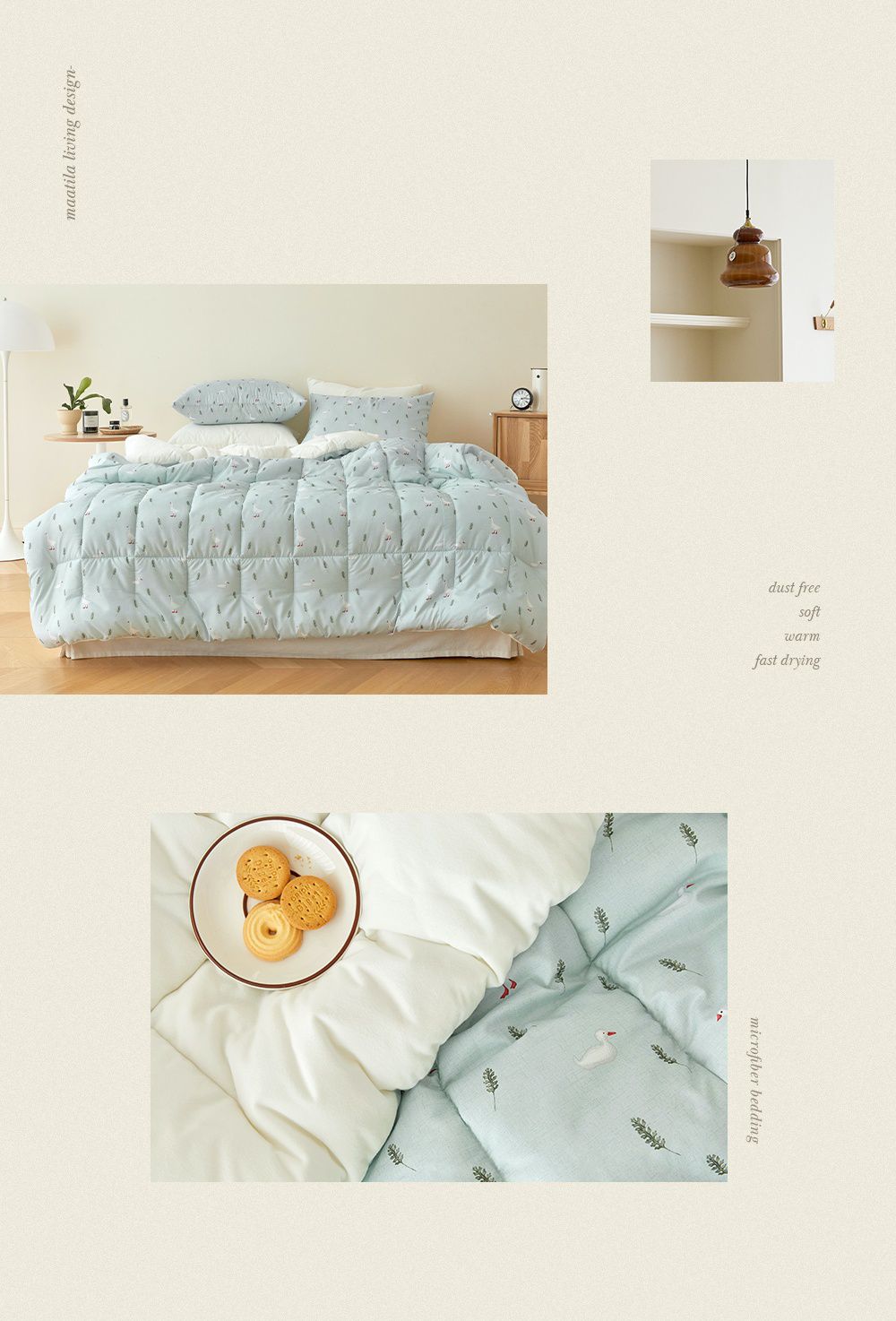 韓國 Maatila - 可水洗超細纖維桃皮感棉被(冬被)-藍色鴨鴨