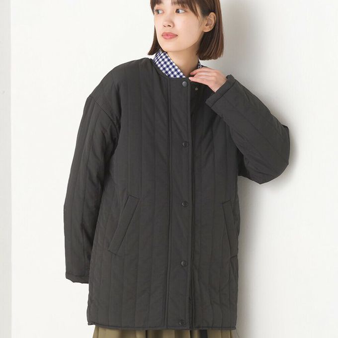 日本 OMNES - 內毛絨率性無領外套/保暖夾克-淡灰綠