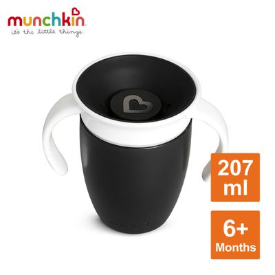 美國 munchkin - 360度防漏練習杯207ml-黑