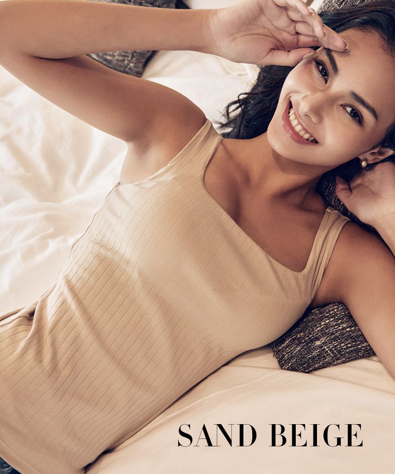 日本女裝代購 - 極致美胸 羅紋無袖背心(附Bra)-深灰