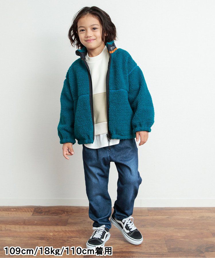 日本 BREEZE - 異材質雙面穿帥氣感外套-黑