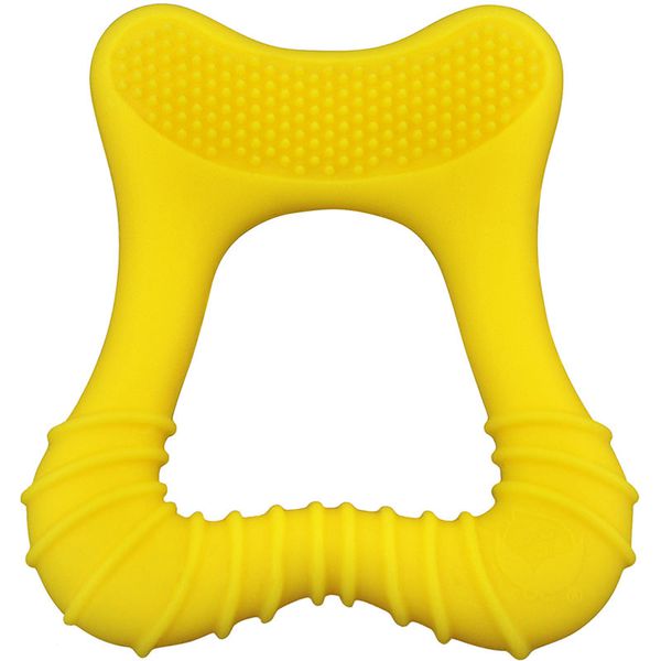 美國 green sprouts - 小綠芽食品安全等級矽膠固齒器/潔牙固齒器-單入組-亮黃