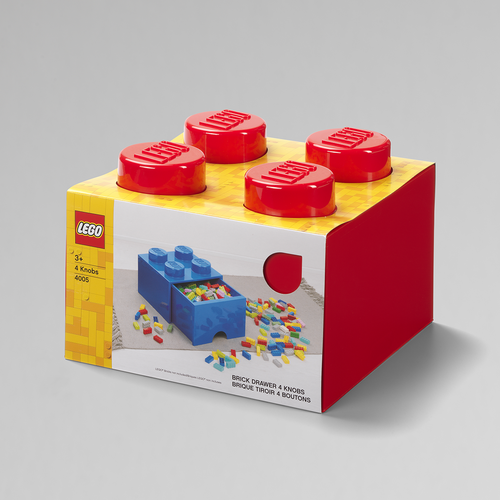樂高 LEGO® 四凸抽屜收納箱(多色可選) (紅色)