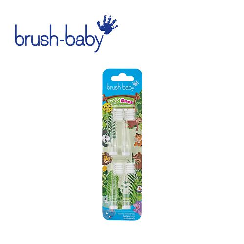 英國 brush-baby - WildOnes 充電式兒童電動牙刷替換刷頭-(0-10Y) 4入