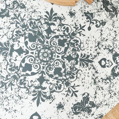 佼白銀月-波斯花系列巧拼地墊-深灰色 (單片62*62cm)-六片入