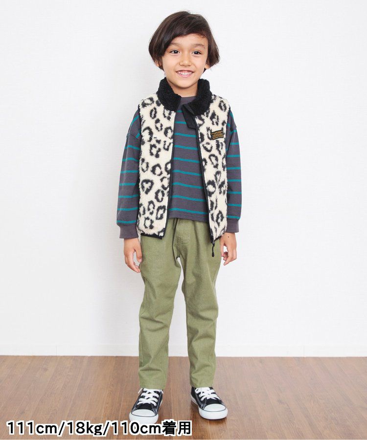 日本 BREEZE - 時尚絨毛花色搖粒絨背心-草綠