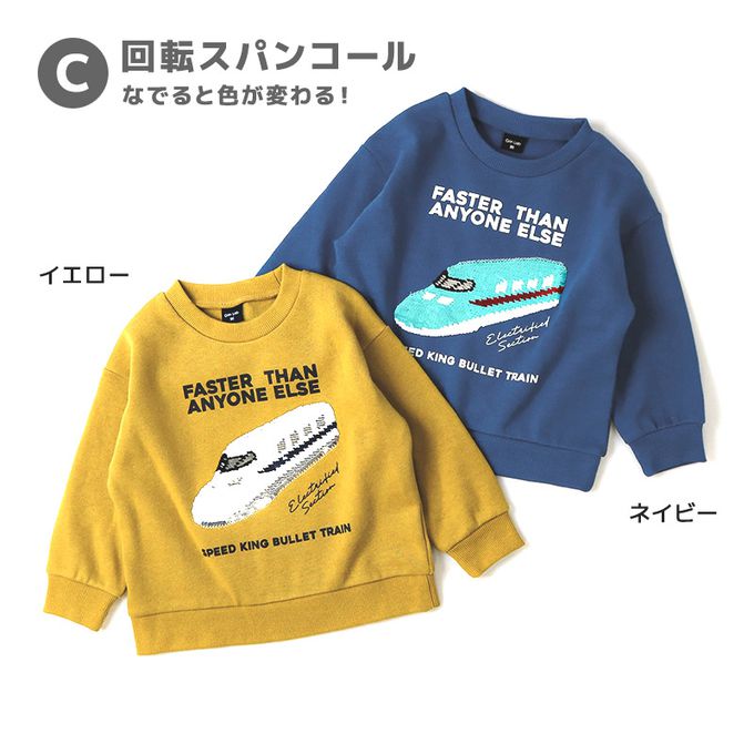 日本 ZOOLAND - 酷帥印花裏起毛上衣-亮片子彈列車-薑黃