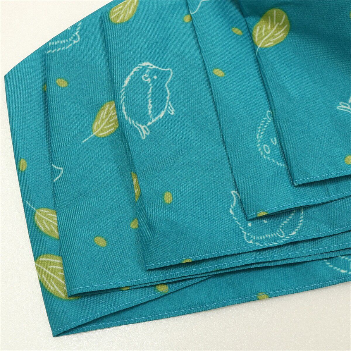 日本 nifty colors - 抗UV輕量 晴雨兩用折疊傘-刺蝟小森林-藍綠 (直徑90cm/168g)-80.00%