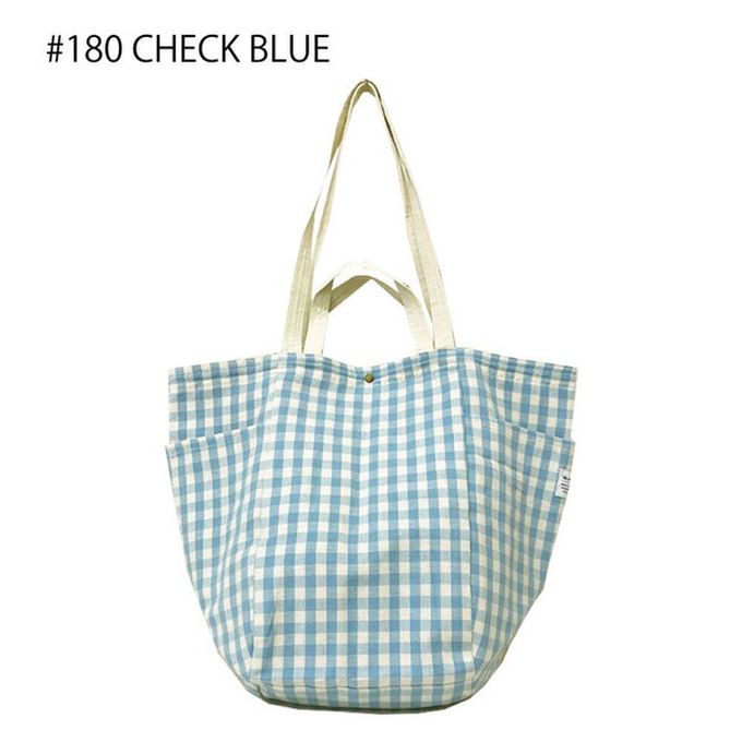 日本 Chepeli - [定番]印度棉大容量2way手提包(15L)-紫色格紋 (約34x46x20cm)