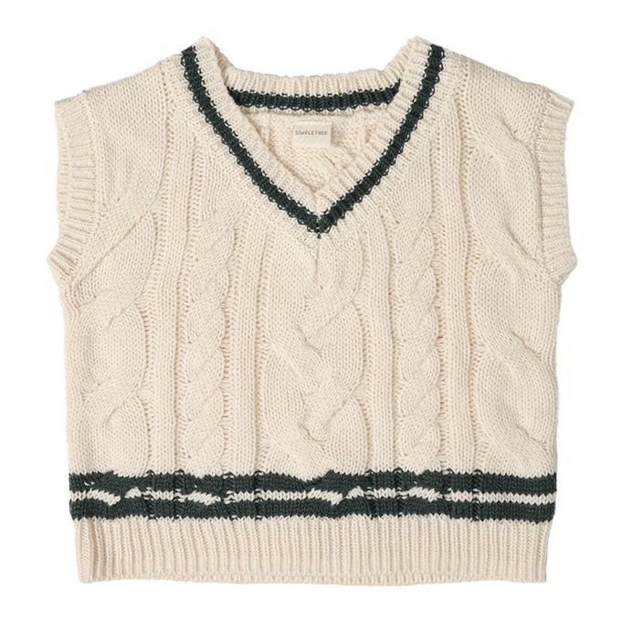 akachan honpo - 針織背心.-米白色