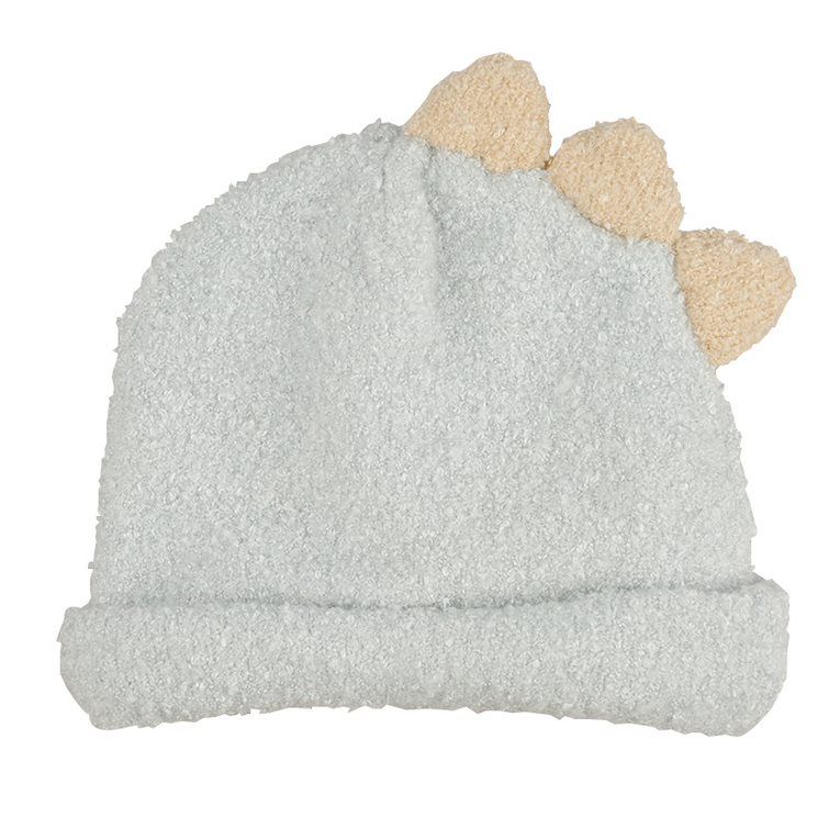 akachan honpo - 針織帽 柔軟、毛茸茸-恐龍-藍色 (42~46cm)