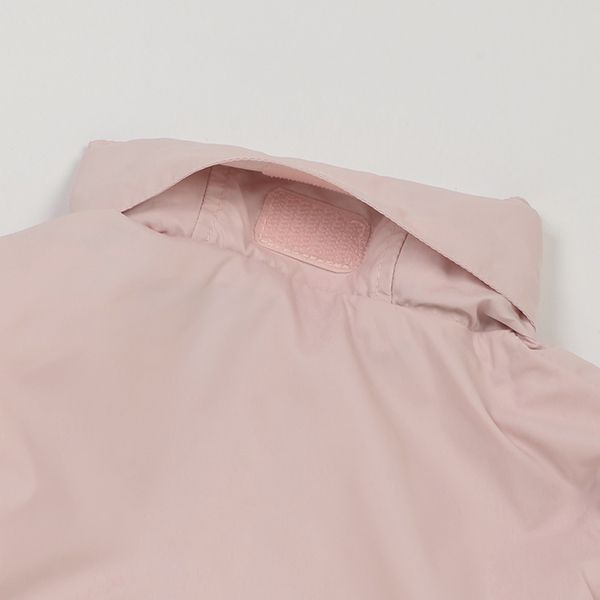 日本 petit main - 拼接雙色連帽輕量防風外套-淺黃x薄荷