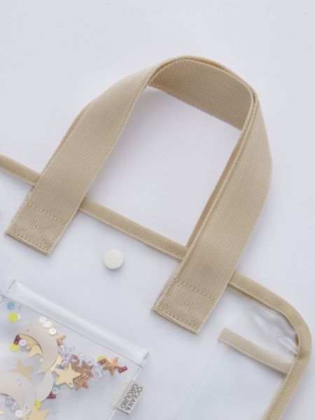 日本 OCEAN&GROUND - 透明PVC防水提袋/游泳包-繽紛亮片-天空藍 TB (25x33x13.5cm)