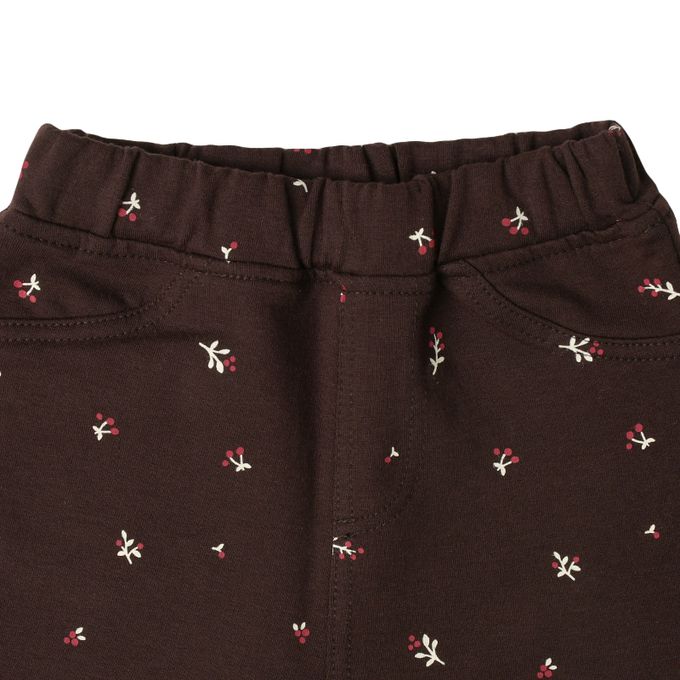 akachan honpo - 10分長經典褲 裏起毛-一般合身款-咖啡色