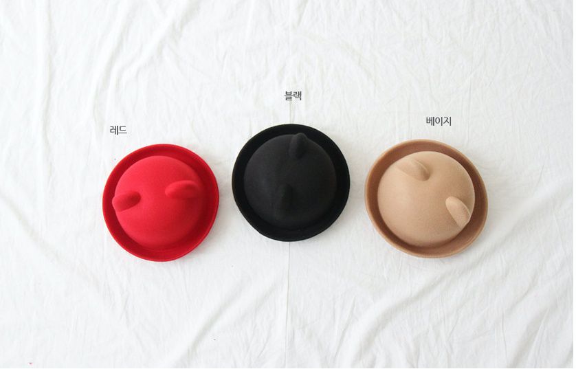 韓國 Babyblee - 挺版耳朵造型帽-紅 (FREE)