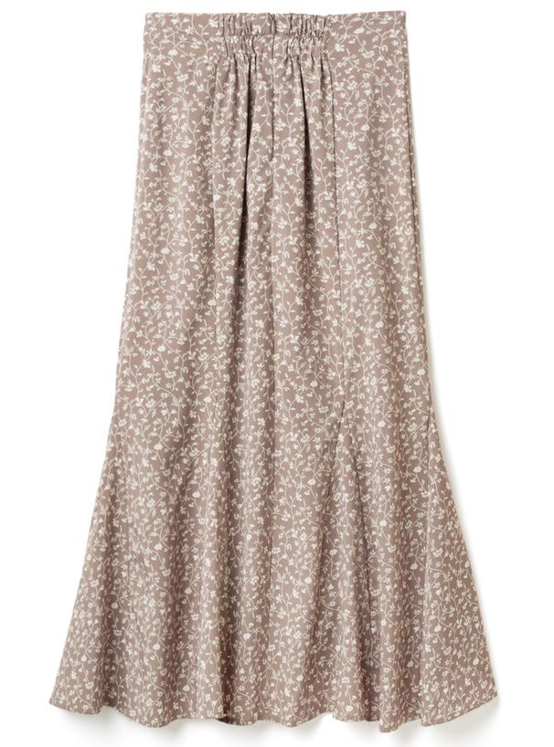 日本 GRL - 氣質小碎花雪紡魚尾裙-米杏