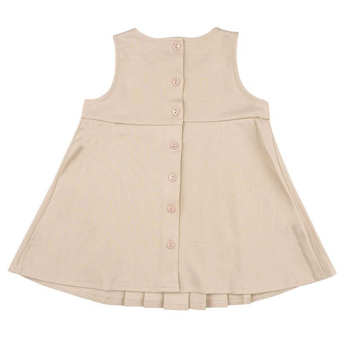 akachan honpo - 百褶洋裝 素面-淺卡其