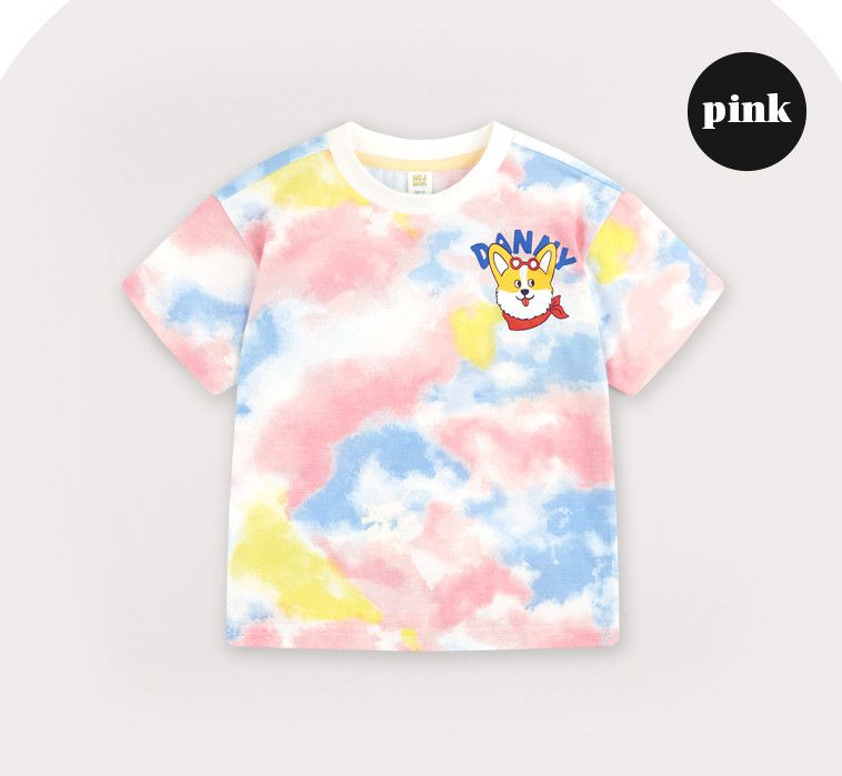 韓國 HEJMINI - 柴犬渲染色T-天藍