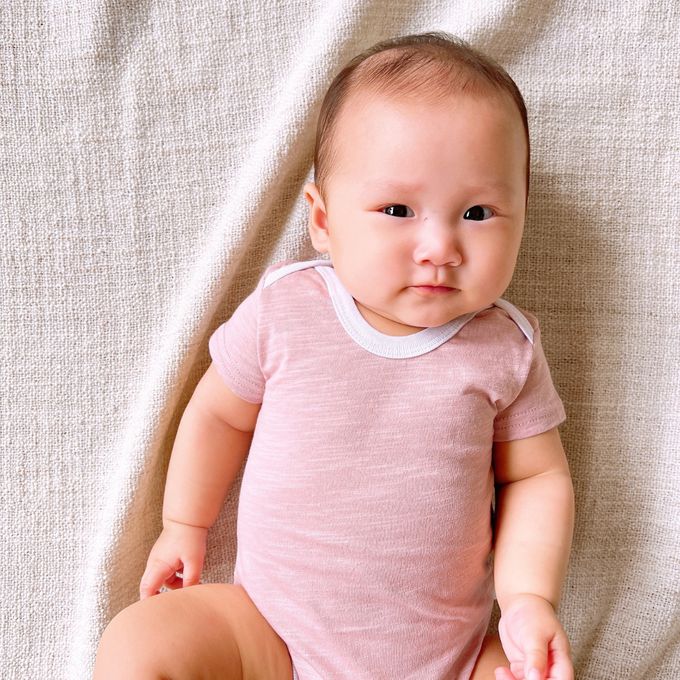 YOUrs - 竹節棉清新甜包屁衣2件組-甜芋粉+蜜桃粉