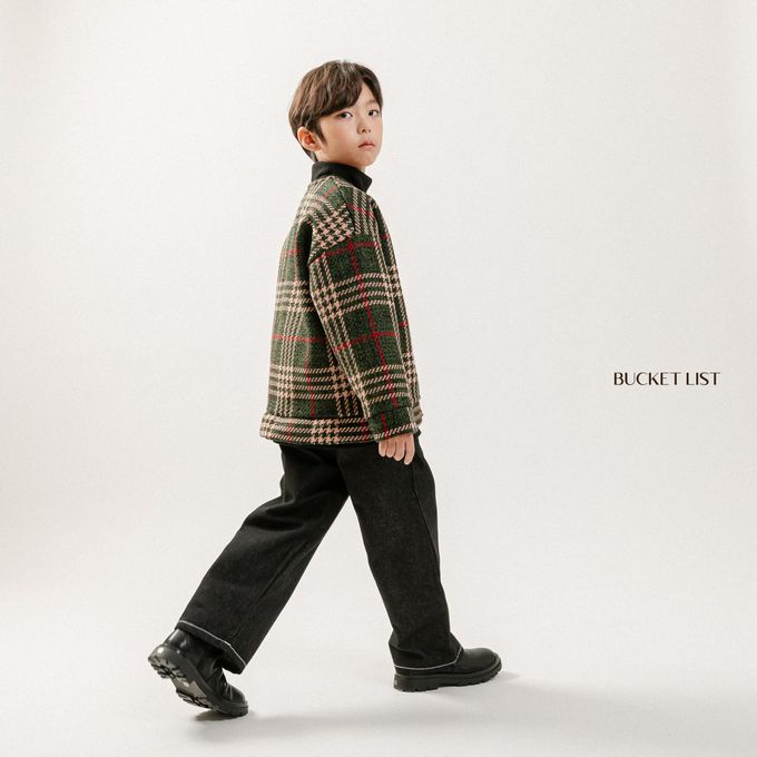 韓國 BUCKET LIST - (內磨毛)編織無領開襟外套-綠