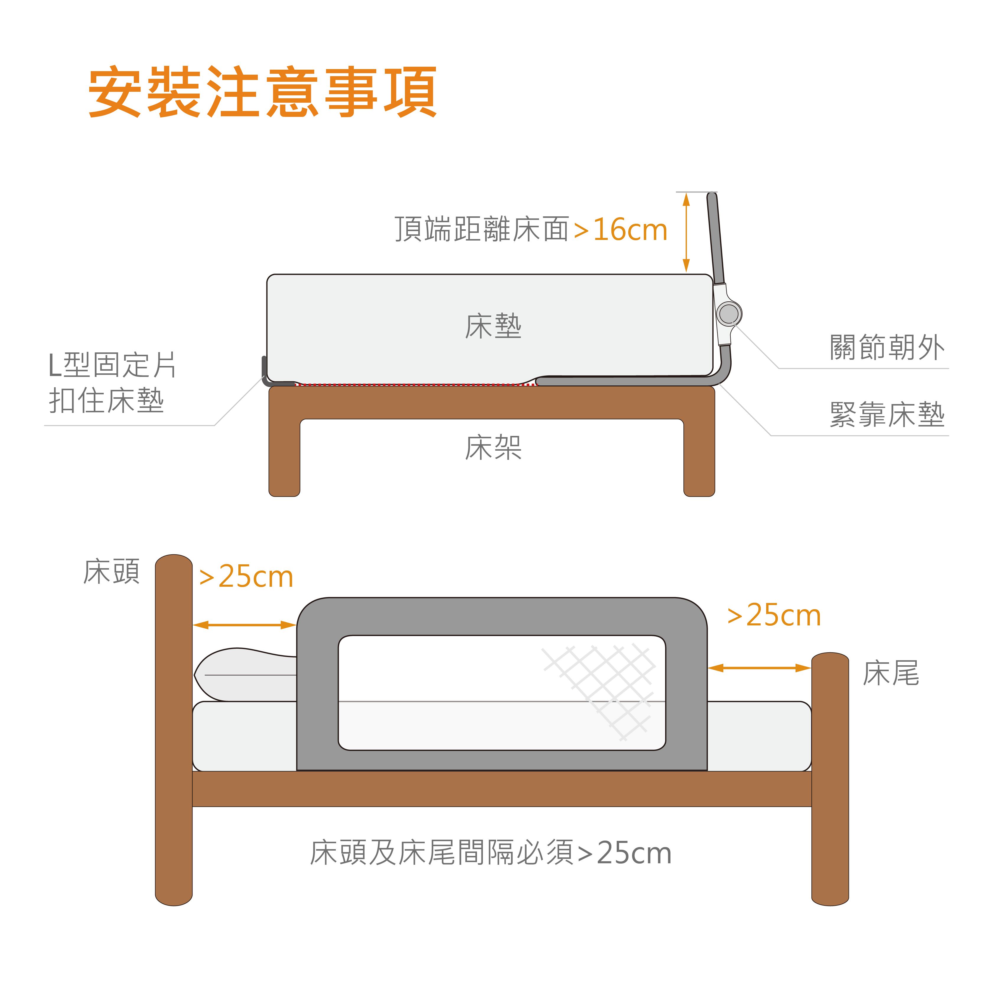 DEMBY - 兒童夢境床邊護欄-BBR011-005-灰