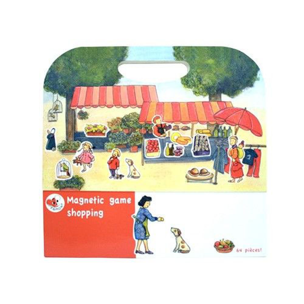 比利時艾格蒙 - 繪本風磁鐵書-購物市集-25x24x1 cm