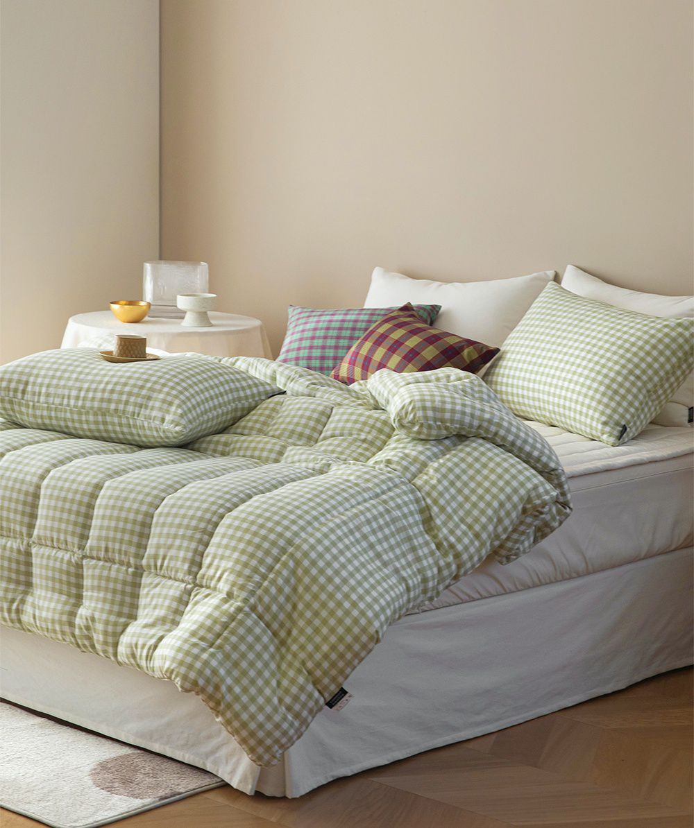 韓國 Maatila - 可水洗超細纖維桃皮感四季被-綠茶果凍