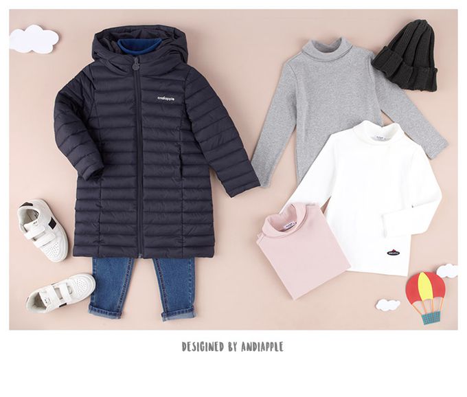 韓國 AndiApple - 輕量科技羽絨連帽連身外套-黑藍