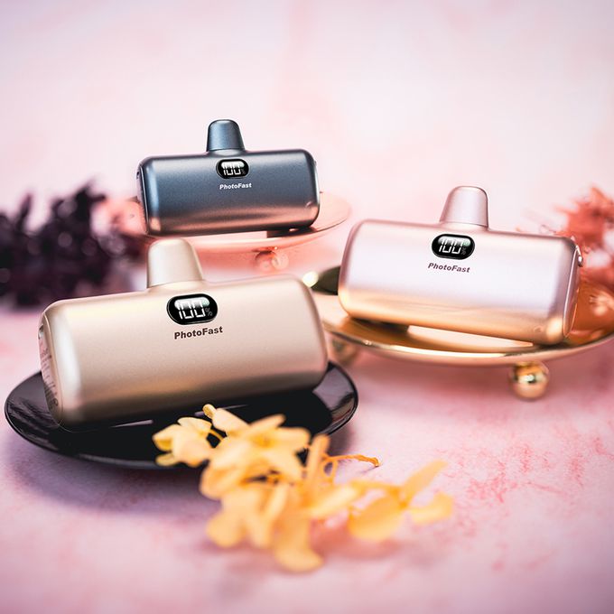 PhotoFast - PD快充版 5000mAh 直插式 口袋電源 行動電源 Lighting Power-金屬限定款 (蘋果 / 安卓)-玫瑰金