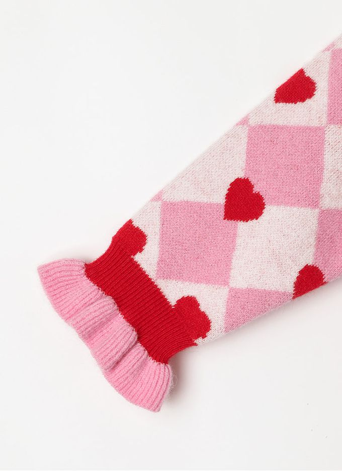 韓國 OZKIZ - 方形愛心點綴針織外套