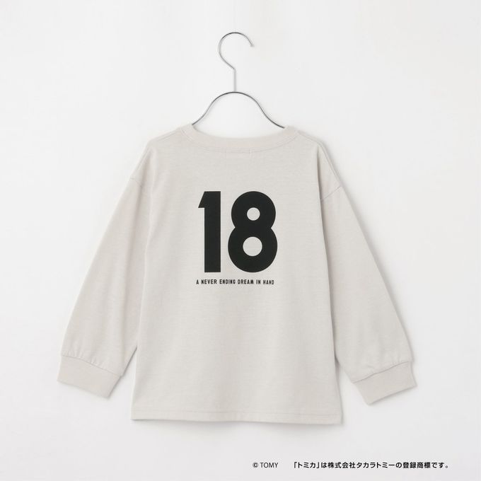 日本 b-ROOM - 限量聯名 印花長袖上衣-TOMICA救護車-灰藍色